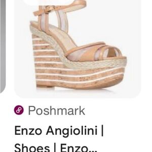 Enzo Angiini straw high heels espadrilles women’s size 7.5M